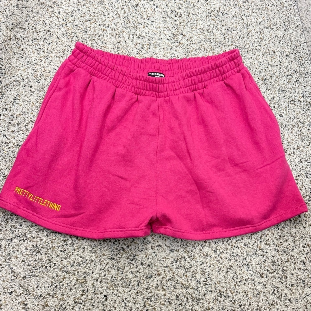 PrettyLittleThing Pink Sweat Shorts Womens XL High Waisted Pockets Y2K Comfy